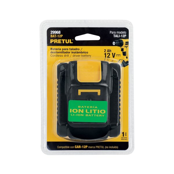 Batería ion litio, 12V, 2 Ah, PRETUL