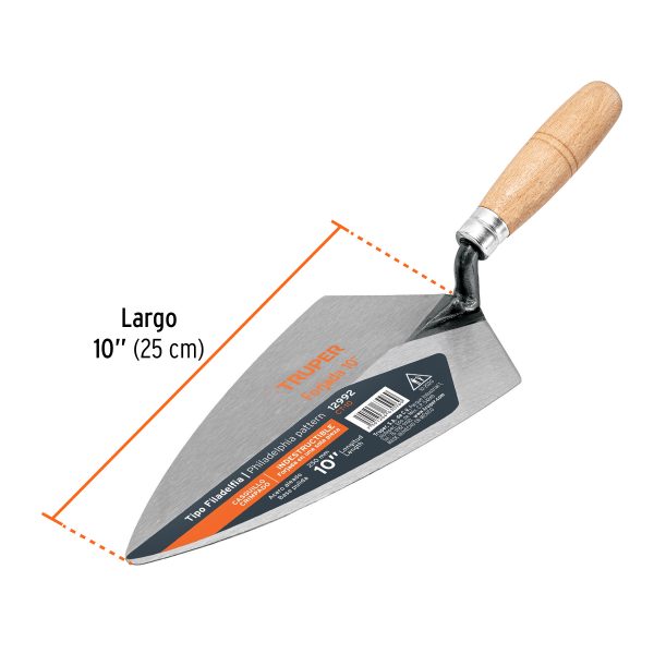 Cuchara para albañil 10" forjada tipo Filadelfia, TRUPER