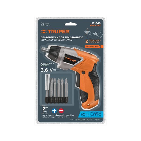 Destornillador 3.6V, 2 posiciones, PRO