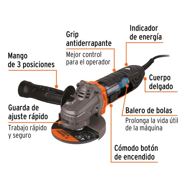 Esmeriladora angular 4-1/2" 850 W ERGO-PRO (18156)