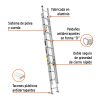 Escalera de extensión, tipo III, 20 peldaños (ESE-20)