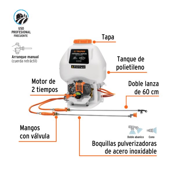 Fumigador A Gasolina, 2 Tiempos, 25 L (101568)