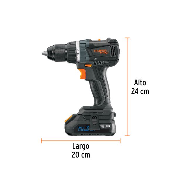 Taladro inalámbrico 1/2", 20V, sin carbones (MAX-20T)