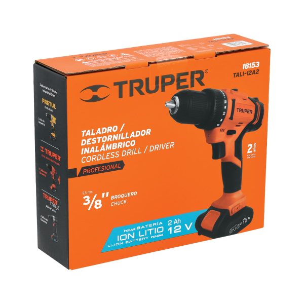 Taladro inalámbrico 12V 3/8" Truper Pro
