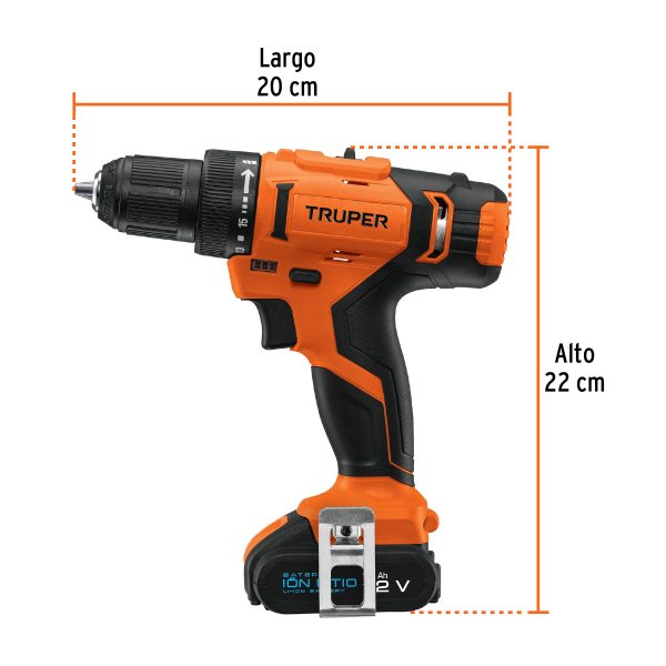 Taladro inalámbrico compacto 12V 3/8" Truper Pro
