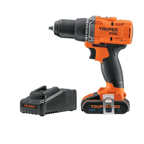 Taladro 1/2", 20V, 1 batería 2Ah, TRUPER PRO