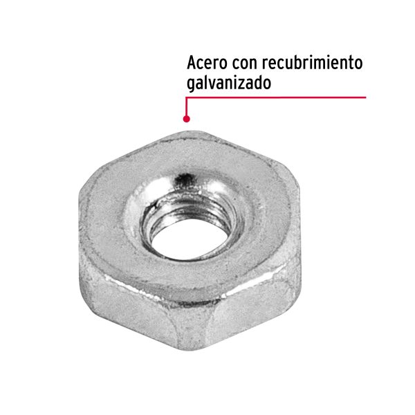Tuercas de acero galvanizado de 1/8" FIERO