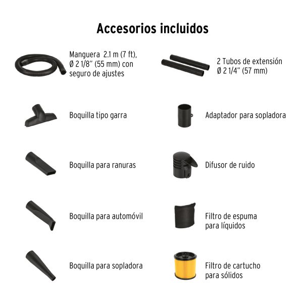 Aspiradora sólidos y líquidos, 12 gal, soplador desmontable