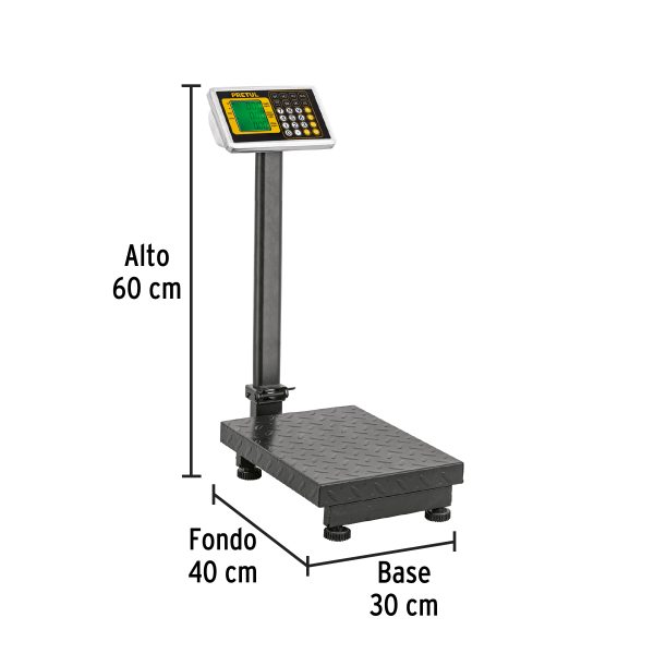 Báscula electrónica de plataforma, plegable, 100 kg. Pretul