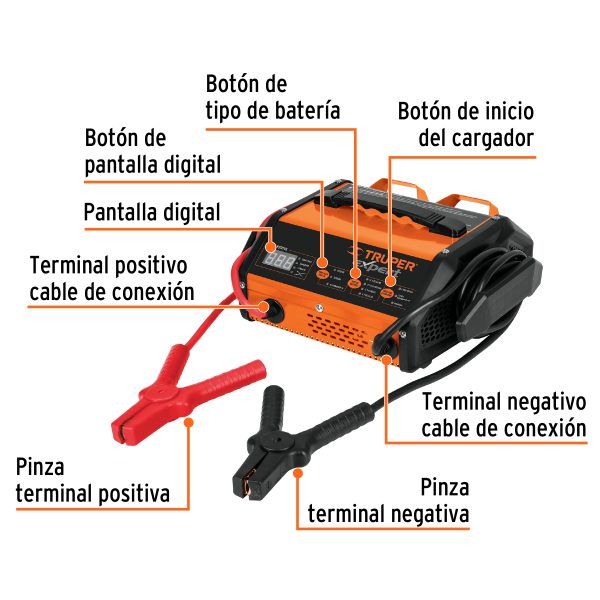 Cargador c/arrancador de 75 A para baterías de 6/12V, EXPERT
