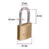 Candado de hierro color latón 25 mm, largo, caja, BASIC