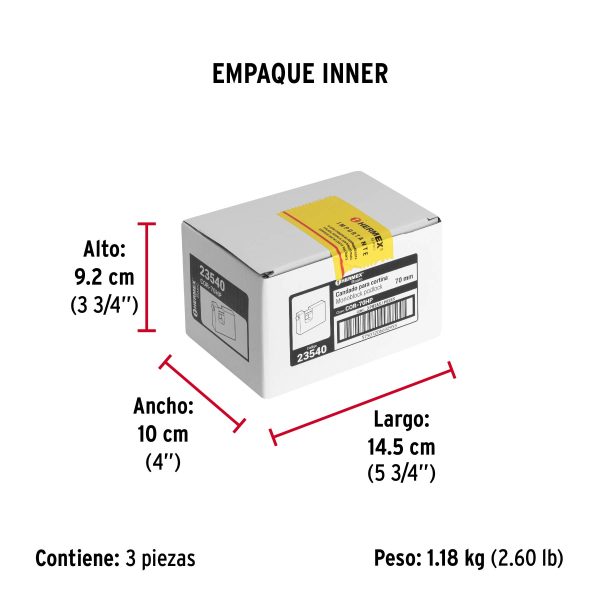 Candado antipalanca 70 mm cuerpo de hierro, HERMEX BASIC