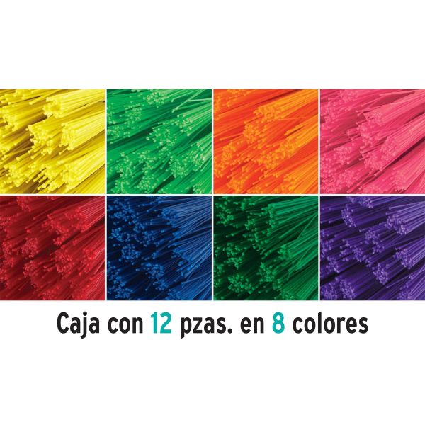 Escoba grande tipo abanico, cerdas de PVC, bastón de madera