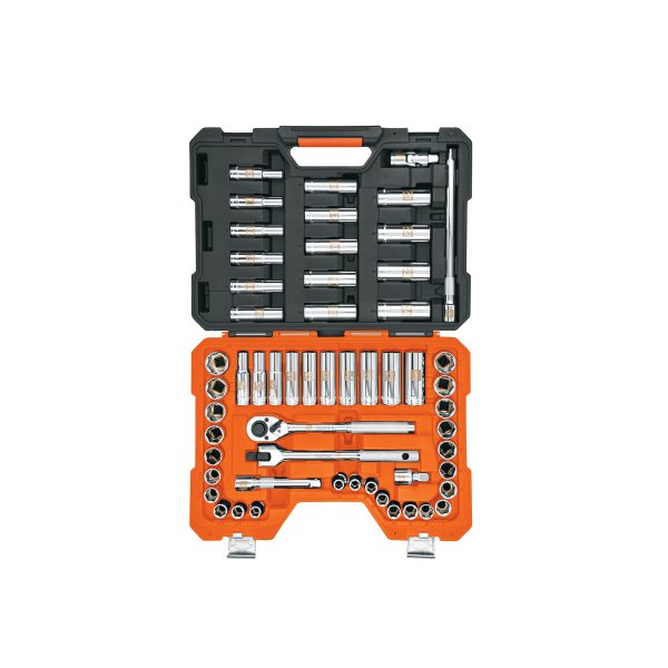 Juego de 56 herramientas cuadro 1/2" std y mm para mecánico