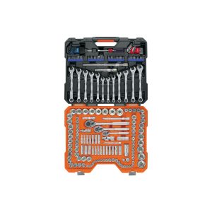 Juego 199 herramientas 1/4", 3/8" y 1/2" std y mm p/mecánico