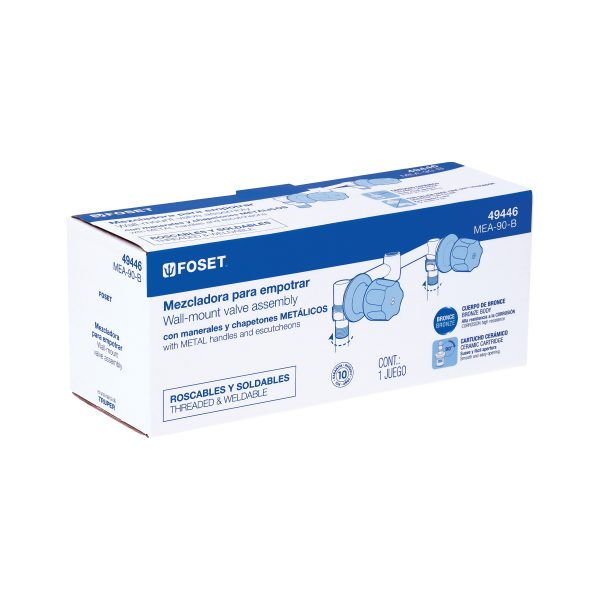 Mezcladora empotrar, 1/4 vuelta, c/manerales, Foset