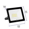 Reflector ultra delgado LED 20 W luz de día, Volteck Basic