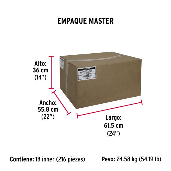 Bolsa con 50 taquetes de plástico 3/8", Fiero