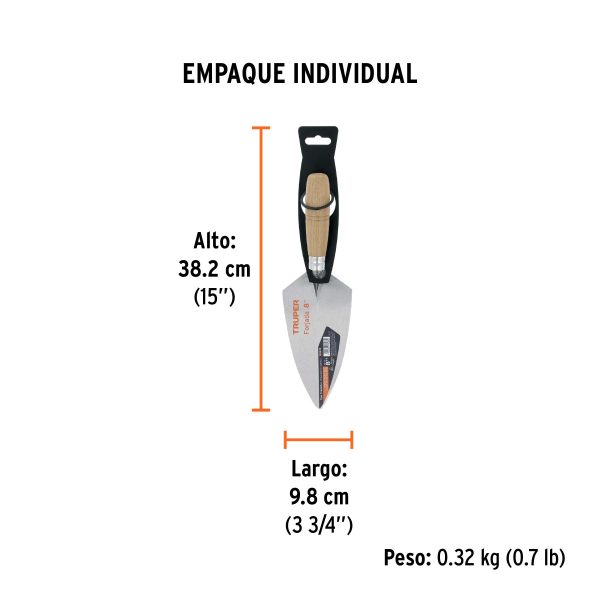 Cuchara para albañil 8" forjada tipo Filadelfia, TRUPER