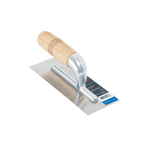 Llana mini 8" canto recto, 6 remaches, mgo madera, Truper