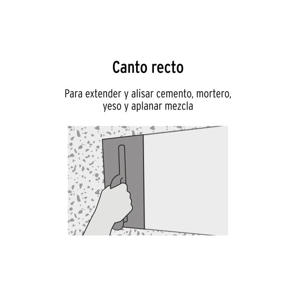 Llana 11" canto recto, 6 remaches, mgo plástico, Truper