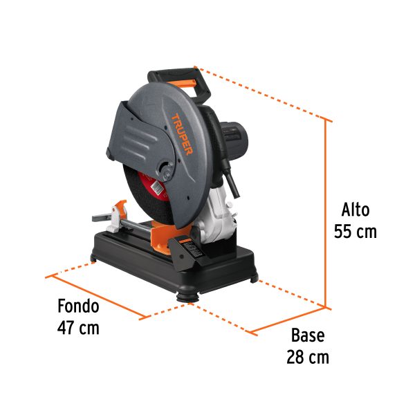 Tronzadora / cortadora de metales 14", mango en "D", 2200 W