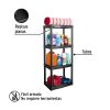 Estante plástico 4 repisas cap. 27 Kg, 123x36x56, PRETUL