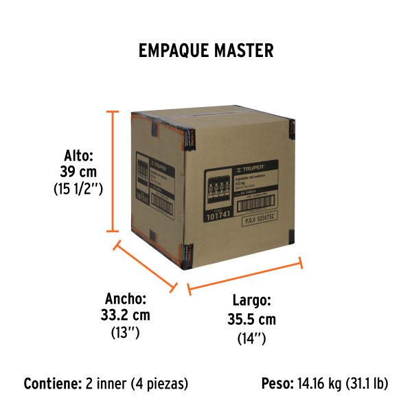 Juego de 4 sujetadores con matraca carga máxima 1000 kg