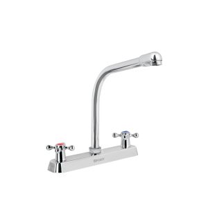 Mezcladora 8" fregadero cromo, cuello cobra, cruceta, BASIC