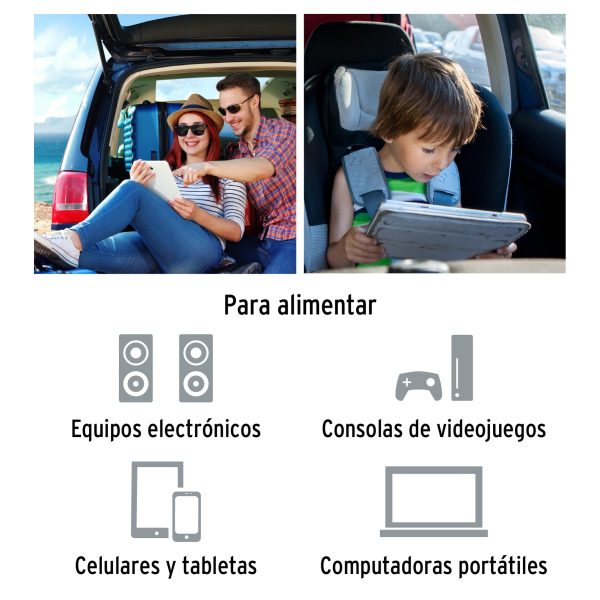 Inversor de corriente de 400 W con puertos USB, Truper