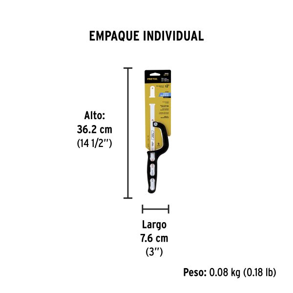 Mini arco 12" de plástico para segueta, Pretul