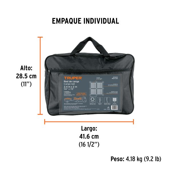 Red de carga 2.44 m x 2.05 m para camioneta, 3.5 Ton, Truper