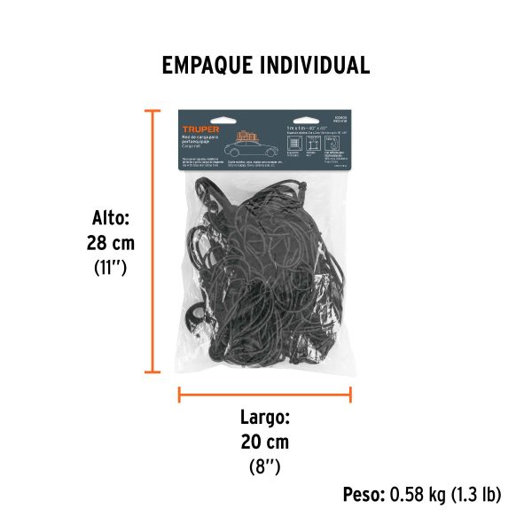 Red de carga porta equipaje de 1 m x 1 m, TRUPER