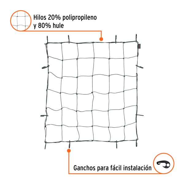 Red de carga porta equipaje de 1 m x 1 m, TRUPER