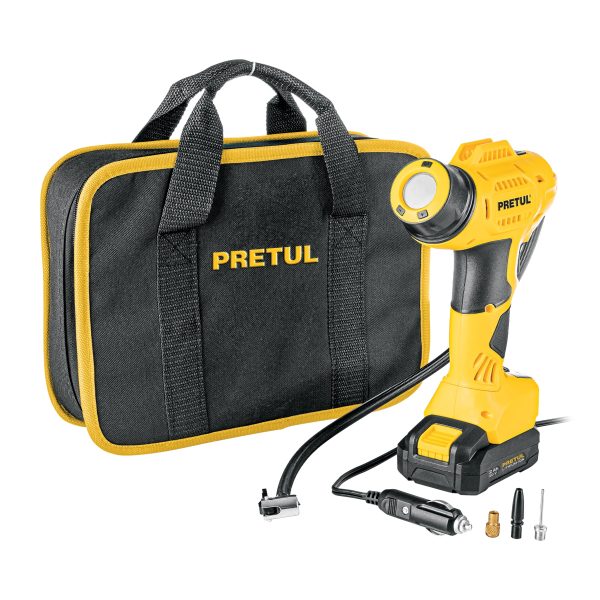 Inflador inalámbrico portátil, 20 V para auto, PRETUL