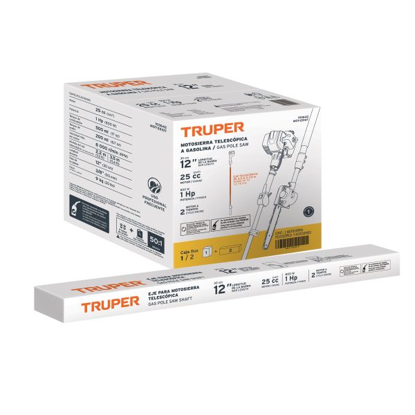 Motosierra telescópica 25 cc, gasolina, barra de 10", TRUPER