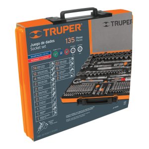 Juego 135 herramientas 1/4", 3/8" y 1/2" std y mm p/mecánico