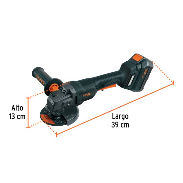 Esmeriladora 4-1/2", 20V, int. paleta, 1 batería 4Ah, MAX