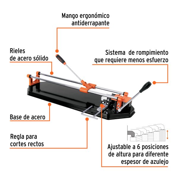 Cortador azulejo 24" (60cm) romp.multipunto en caja, EXPERT